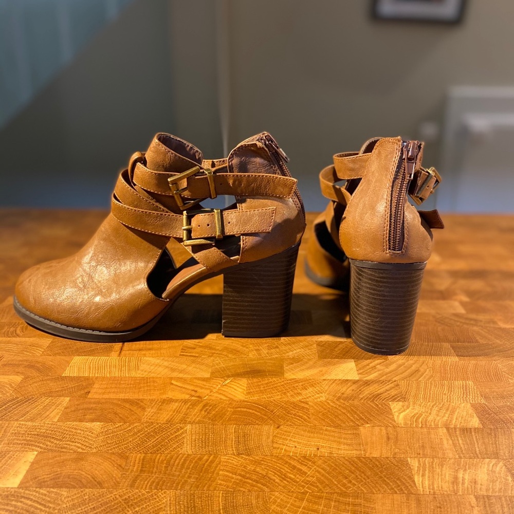 Buckled bootie heels